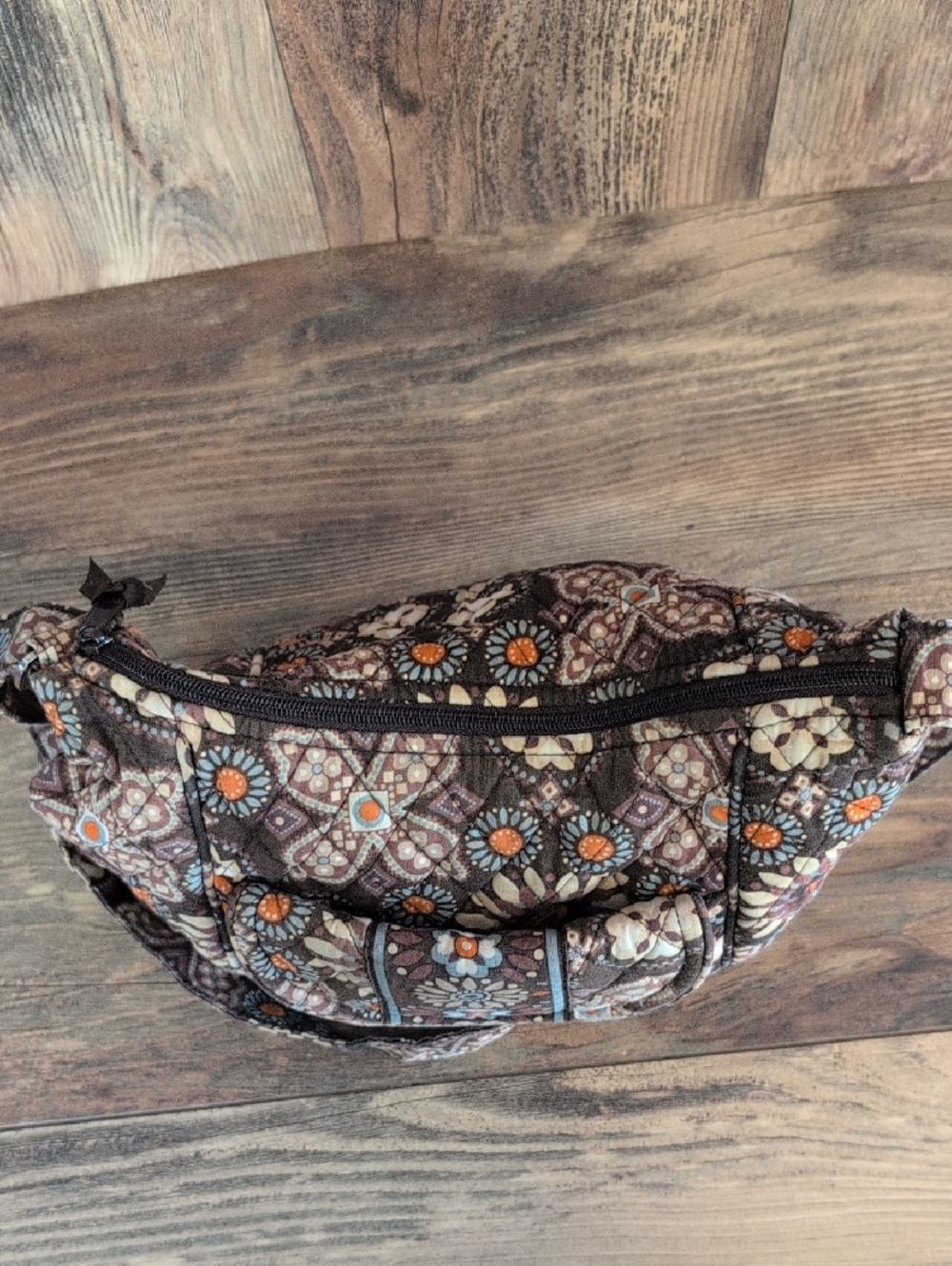 Vera Bradley Brown Floral Quilted Shoulder Crossbody Bag AB182 - Picture 2 of 8